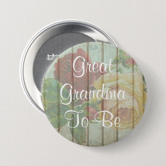 Grootmoeder om Baby shower Button te zijn (Voorkant /achterkant)