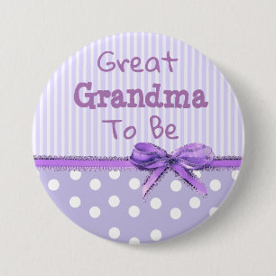 Grootmoeder om Baby shower Button te zijn: Paarse