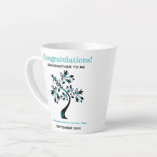 Grootmoeder om een blauwe Florentijnse boom te zij Latte Mok (Linkerhoek)