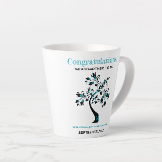 Grootmoeder om een blauwe Florentijnse boom te zij Latte Mok (Rechterhoek)