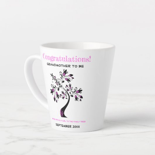 Grootmoeder om een roze stamboom van de Floral te  Latte Mok (Linkerhoek)