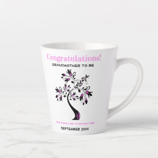 Grootmoeder om een roze stamboom van de Floral te  Latte Mok (Rechts)