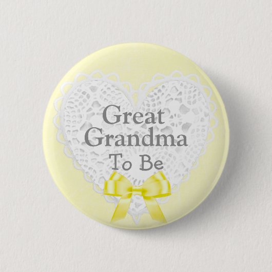 Grootmoeder om Geel Baby shower Button te zijn (Voorkant)