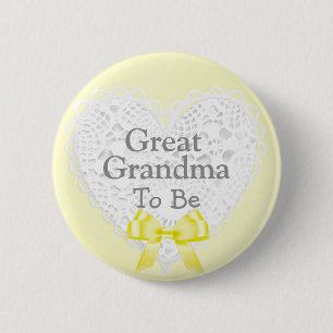 Grootmoeder om Geel Baby shower Button te zijn