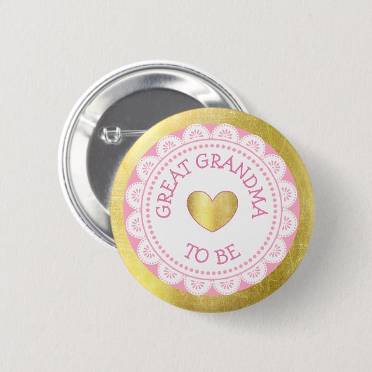 Grootmoeder om roze en gouden Baby shower Button t (Voorkant /achterkant)