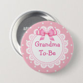 Grootmoeder om roze Stippen Baby shower Button te  (Voorkant /achterkant)