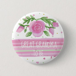 Grootmoeder om Waterverf Rozen Baby shower te zijn Ronde Button 5,7 Cm