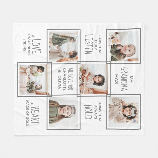 Grootmoeder op maat fleece deken (Voorkant (Horizontaal))