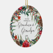 grootmoeder opa kerstversiering keramisch ornament (Rechts)