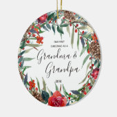 grootmoeder opa kerstversiering keramisch ornament (Links)