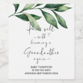 Grootmoeder opnieuw om een zwangerschapsaankondigi wijn etiket (Enkel label)