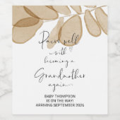 Grootmoeder opnieuw om een zwangerschapsaankondigi wijn etiket (Enkel label)