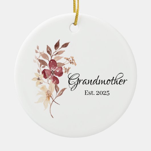 Grootmoeder Oprichtingsjaar Keramisch Ornament (Voorkant)