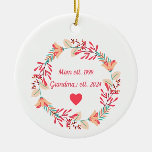 Grootmoeder Ornament, cadeau voor oma, kleinkind Keramisch Ornament (Voorkant)
