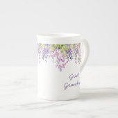 Grootmoeder - Paarse Waterverf Wisteria Flowers Porselein Kop (Voorkant rechts)