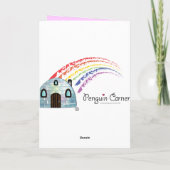 Grootmoeder Paaspinguïn in Bonnet: Pinguïn in Kaar Feestdagen Kaart (Achterkant)