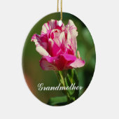 Grootmoeder Peppermint-kerstversiering Roos Keramisch Ornament (Rechts)