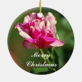 Grootmoeder Peppermint-kerstversiering Roos Keramisch Ornament (Achterkant)