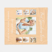 Grootmoeder perzik foto collage kleinkinderen fleece deken (Voorkant (Horizontaal))