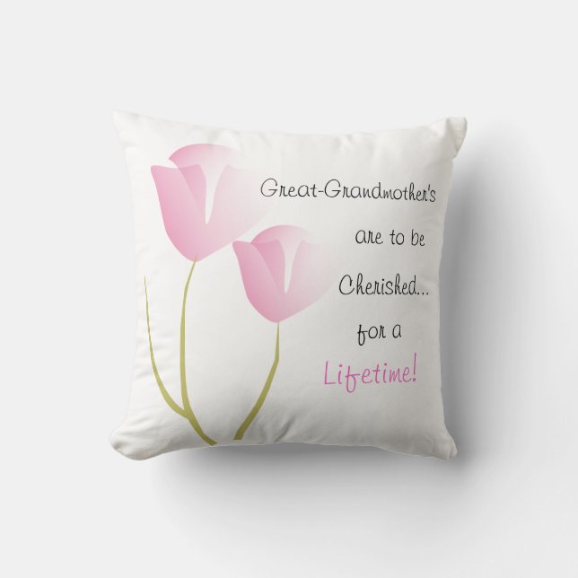 Grootmoeder Pillow roze Tulips Kussen (Voorkant)