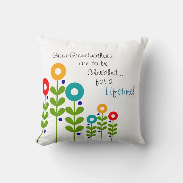 Grootmoeder Pillow Spring Flowers Kussen (Voorkant)