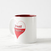 Grootmoeder Pools hart Tweekleurige Koffiemok (Voorkant links)