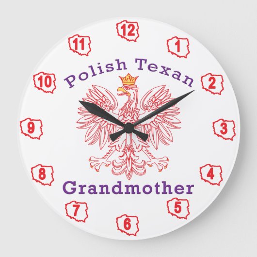 Grootmoeder Poolse Texan Eagle Grote Klok (Voorkant)