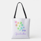 Grootmoeder Rainbow Flowers Canvas tas (Achterkant)