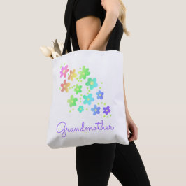 Grootmoeder Rainbow Flowers Canvas tas