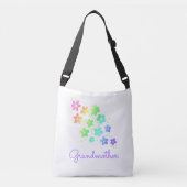 Grootmoeder Rainbow Flowers Crossbody Tas (Voorkant)