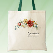 Grootmoeder Red Gold Floral Swag Baby shower Tas