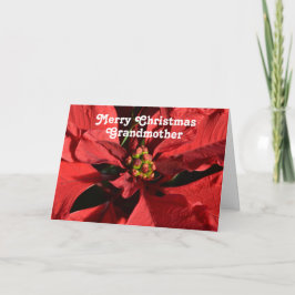 Grootmoeder Red Poinsettia Merry Kerstry Feestdagen Kaart