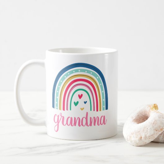 Grootmoeder Regenboog Koffiemok (Met donut)