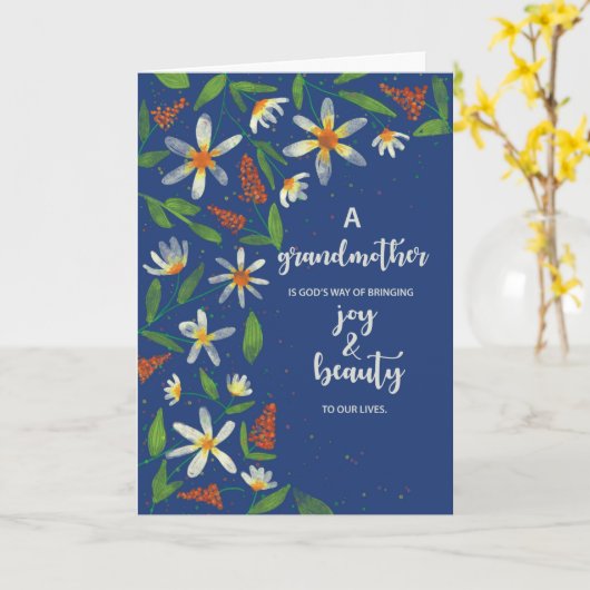 Grootmoeder Religieuze verjaardag Daisies Wildflow Kaart (Gele Bloem)