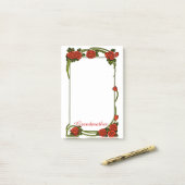 Grootmoeder - Rode rozen grens - Groot Post-it® Notes (Op bureau)