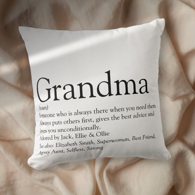 Grootmoeder, 's werelds beste oma kussen (World's Best Ever Grandma, Grandmother Definition Throw Pillow)
