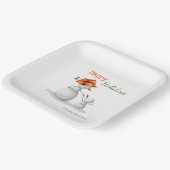 Grootmoeder Sneeuwman Vakantie Kerstfeest Papieren Bordje (Gebogen)