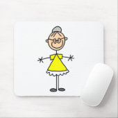 Grootmoeder Stick Figure Muismat (Met muis)