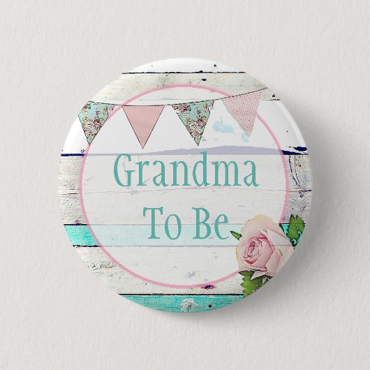 Grootmoeder te zijn Shabby  Rustic Baby shower Pin Ronde Button 5,7 Cm (Voorkant)