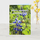Grootmoeder Texas Bluebonnet Happy Birthday Kaart (Gele Bloem)