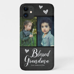 Grootmoeder twee-fotoalkboard zonder blozen Case-Mate iPhone case