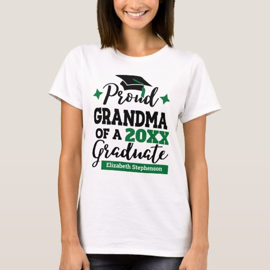 Grootmoeder van 2022 afstuderen zwarte groene tass t-shirt (Voorkant)