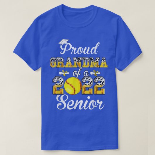 Grootmoeder van 2022 Senior Leopard Softball Ga T-shirt (Design voorkant)