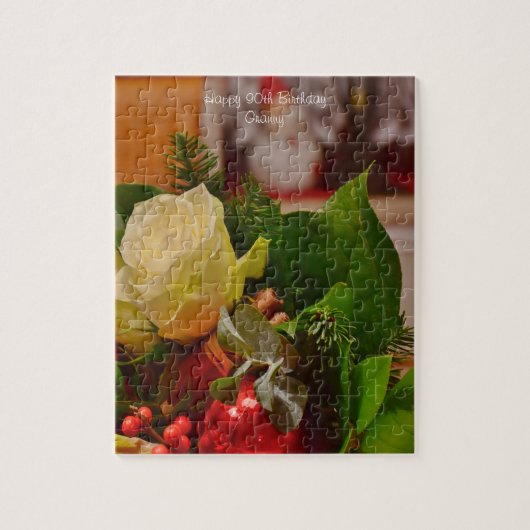 Grootmoeder van 90ste verjaardag. legpuzzel (Verticaal)