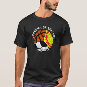 Grootmoeder van balletbal softbal voetbal Gra T-shirt