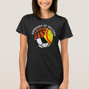Grootmoeder van balletbal softbal voetbal Gra T-shirt