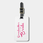 Grootmoeder van Bride Pink op wit Bagagelabel (Voorkant verticaal)