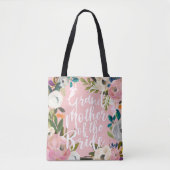 Grootmoeder van bruid geborsteld bloemenbruiloft tote bag (Voorkant)