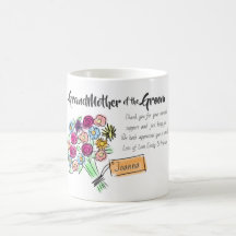 Grootmoeder van bruidegom gepersonaliseerd bedankj