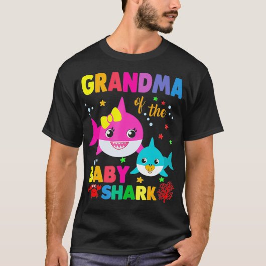 Grootmoeder van de Baby haaiendag Grandma Shark _ T-shirt (Voorkant)